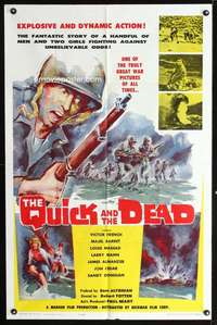 h441 QUICK & THE DEAD one-sheet movie poster '63 truly great war picture!