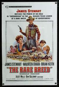 h446 RARE BREED one-sheet movie poster '66 James Stewart, Maureen O'Hara