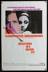 h451 REFLECTIONS IN A GOLDEN EYE one-sheet movie poster '67 Taylor, Brando