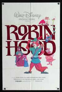h461 ROBIN HOOD one-sheet movie poster R82 Walt Disney cartoon!