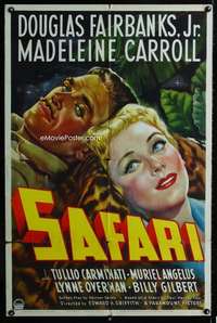 h470 SAFARI one-sheet movie poster '40 Douglas Fairbanks Jr, Carroll