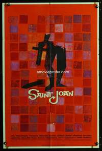 h472 SAINT JOAN one-sheet movie poster '57 Otto Preminger, Saul Bass art!