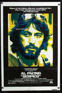 h483 SERPICO one-sheet movie poster '74 Al Pacino crime classic!
