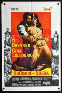 h493 SOLOMON & SHEBA one-sheet movie poster '59 Yul Brynner, Lollobrigida