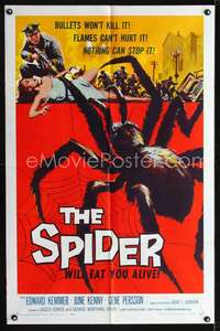 h499 SPIDER one-sheet movie poster '58 it MUST eat YOU to live!