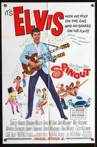 h501 SPINOUT one-sheet movie poster '66 Elvis playing double neck guitar!