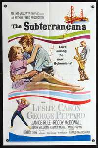 h519 SUBTERRANEANS one-sheet movie poster '60 Jack Kerouac, Leslie Caron