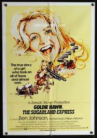 h521 SUGARLAND EXPRESS int'l one-sheet movie poster '74 Spielberg, Hawn