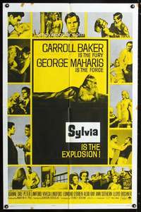 h527 SYLVIA one-sheet movie poster '65 Carroll Baker, George Maharis