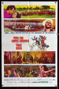 h529 TARAS BULBA style A one-sheet movie poster '62 Tony Curtis, Brynner