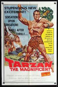 h531 TARZAN THE MAGNIFICENT one-sheet movie poster '60 Gordon Scott