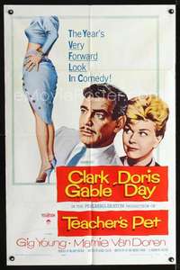 h536 TEACHER'S PET one-sheet movie poster '58 Doris Day, Clark Gable