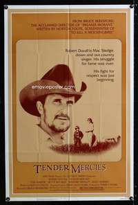 h538 TENDER MERCIES one-sheet movie poster '83 Beresford, Robert Duvall