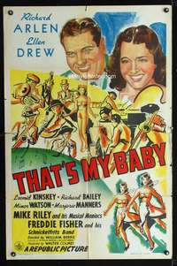h540 THAT'S MY BABY one-sheet movie poster '44 Richard Arlen, Drew