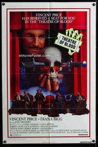 h541 THEATRE OF BLOOD one-sheet movie poster '73 Vincent Price, horror!