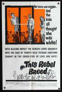h544 THIS REBEL BREED one-sheet movie poster '60 Rita Moreno as Wiggles!