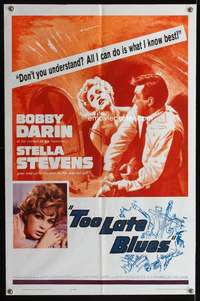 h563 TOO LATE BLUES one-sheet movie poster '62 John Cassavetes, Bob Darin