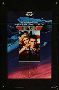 h564 TOP GUN one-sheet movie poster '86 Tom Cruise, Navy fighter jets!