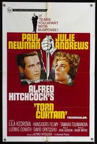 h567 TORN CURTAIN one-sheet movie poster '66 Paul Newman, Hitchcock