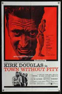 h571 TOWN WITHOUT PITY one-sheet movie poster '61 Kirk Douglas, Marshall