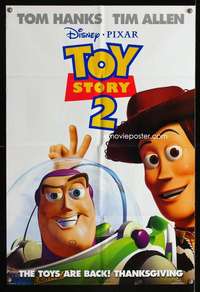 h574 TOY STORY 2 DS advance one-sheet movie poster '99 Tom Hanks, Pixar