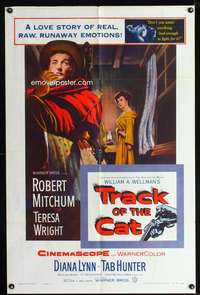 h576 TRACK OF THE CAT one-sheet movie poster '54 Robert Mitchum, Wright
