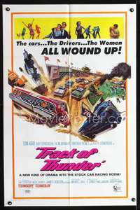 h577 TRACK OF THUNDER one-sheet movie poster '67 cool stock car racers!