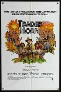 h578 TRADER HORN one-sheet movie poster '73 Rod Taylor, cool Salle art!
