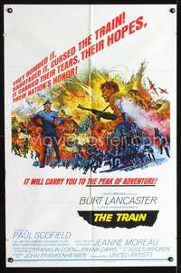 h581 TRAIN style B one-sheet movie poster '65 Burt Lancaster, Frankenheimer