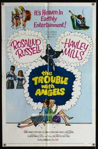 h592 TROUBLE WITH ANGELS one-sheet movie poster '66 Hayley Mills, Russell