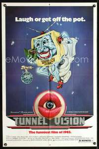 h595 TUNNEL VISION one-sheet movie poster '76 Chevy Chase, wacky image!