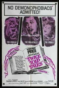 h596 TWICE TOLD TALES one-sheet movie poster '63 Vincent Price horror!