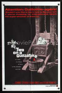 h598 TWO ON A GUILLOTINE one-sheet movie poster '65 in a house of terror!