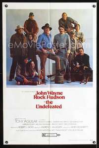 h604 UNDEFEATED style A one-sheet movie poster '69 John Wayne, Rock Hudson