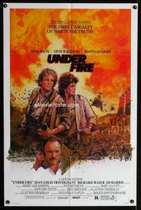 h605 UNDER FIRE one-sheet movie poster '83 Gene Hackman, Struzan art!