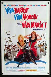 h613 VIVA MARIA one-sheet movie poster '66 Brigitte Bardot, Jeanne Moreau