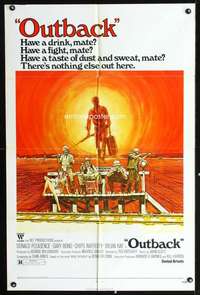 h616 WAKE IN FRIGHT one-sheet movie poster '71 tough Australian Outback!