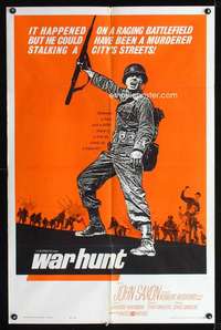 h621 WAR HUNT one-sheet movie poster '62 artwork of Robert Redford!