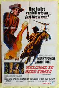 h625 WELCOME TO HARD TIMES one-sheet movie poster '67 Henry Fonda western!