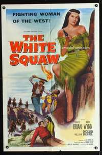 h627 WHITE SQUAW one-sheet movie poster '56 sexy Native American Indian!
