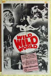 h631 WILD WILD WORLD one-sheet movie poster '65 Elvis Presley impersonator!