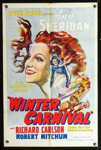 h634 WINTER CARNIVAL one-sheet movie poster R48 Ann Sheridan, Bob Mitchum