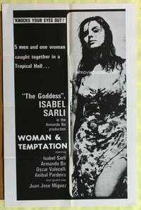 h635 WOMAN & TEMPTATION one-sheet movie poster '65 sexy Isabel Sarli!