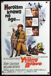 h641 YOUNG & THE BRAVE one-sheet movie poster '63 Rory Calhoun, Bendix