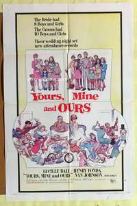 h645 YOURS, MINE & OURS one-sheet movie poster '68 Fonda, Frazetta art!