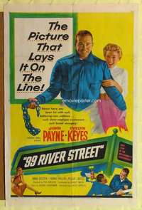 k017 99 RIVER STREET one-sheet movie poster '53 John Payne, Evelyn Keyes