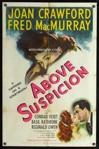 k018 ABOVE SUSPICION style C one-sheet movie poster '43 Joan Crawford