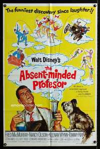 k019 ABSENT-MINDED PROFESSOR one-sheet movie poster R74 Disney, Flubber!