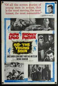 k029 ALL THE YOUNG MEN one-sheet movie poster '60 Alan Ladd, Poitier