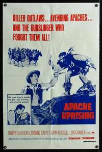 k039 APACHE UPRISING military one-sheet movie poster '66 Native Americans!